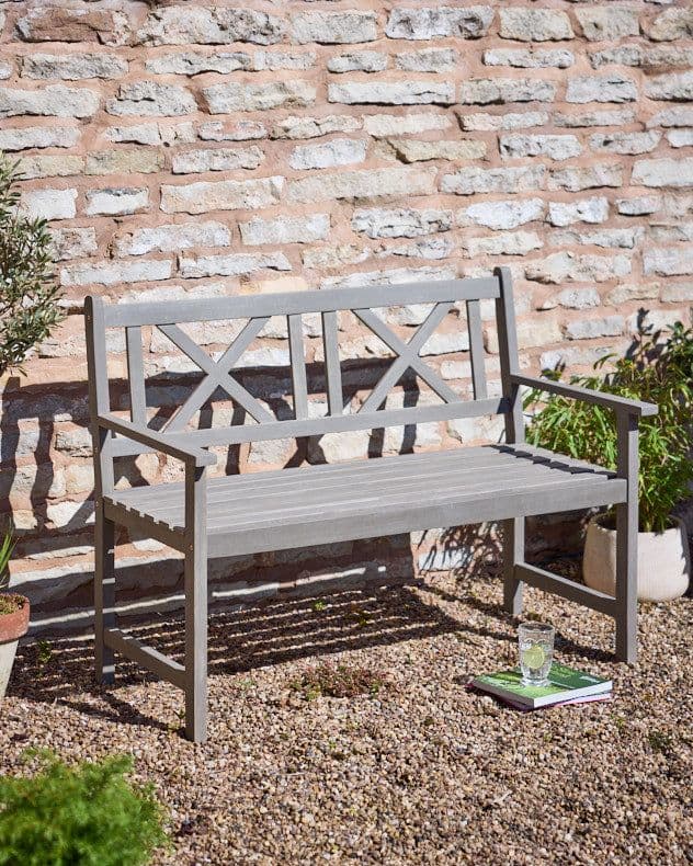 Traditional 2 Seater Acacia Wood Outdoor Garden Bench