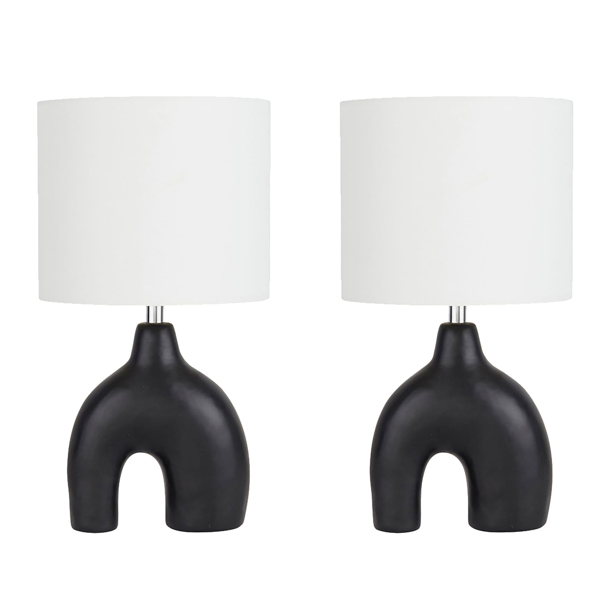 Set 2 Dulwich Ceramic Hallway Bedside Table Lamp Room Décor Night Lamp Table Lamp