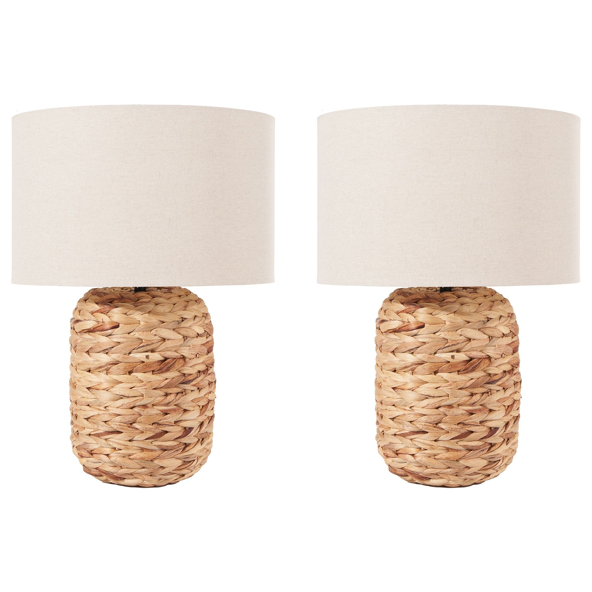Set 2 Plaited Room Bedside Table Lamp Décor Night Lamp Table Lamp Table Light