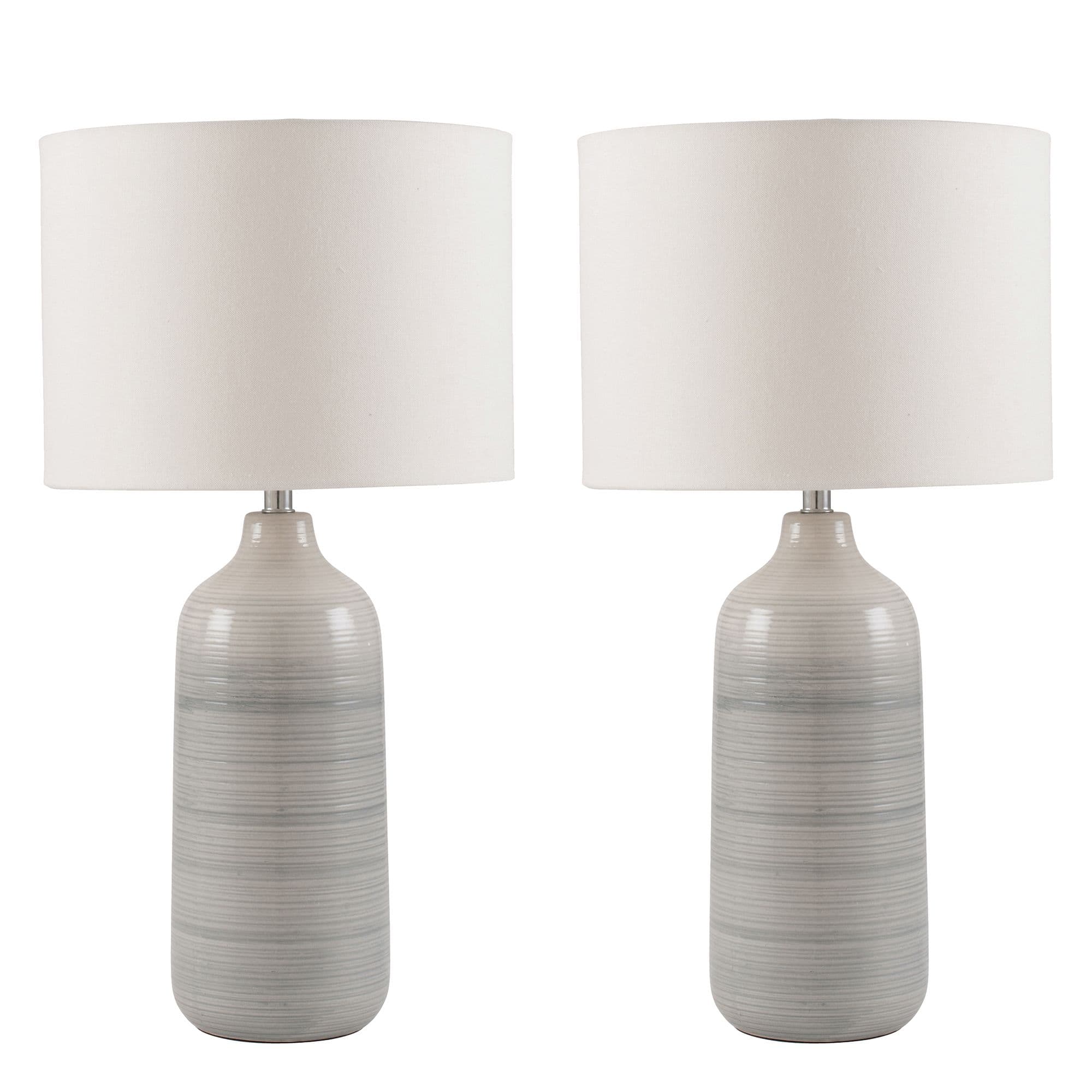 Set 2 Contemporary Ceramic Bedside Table Lamp Room Décor Office Desk Lamp Night Light Table Lamp