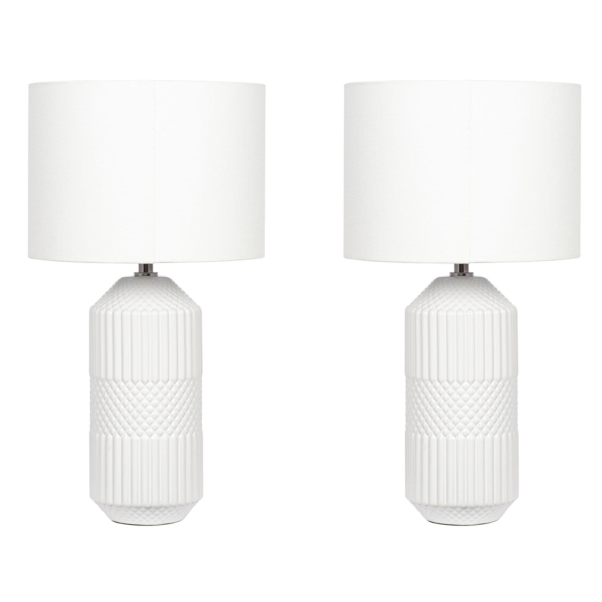 Set 2 Contemporary Ceramic Bedside Table Lamp Room Décor Office Desk Lamp Night Light Table Lamp