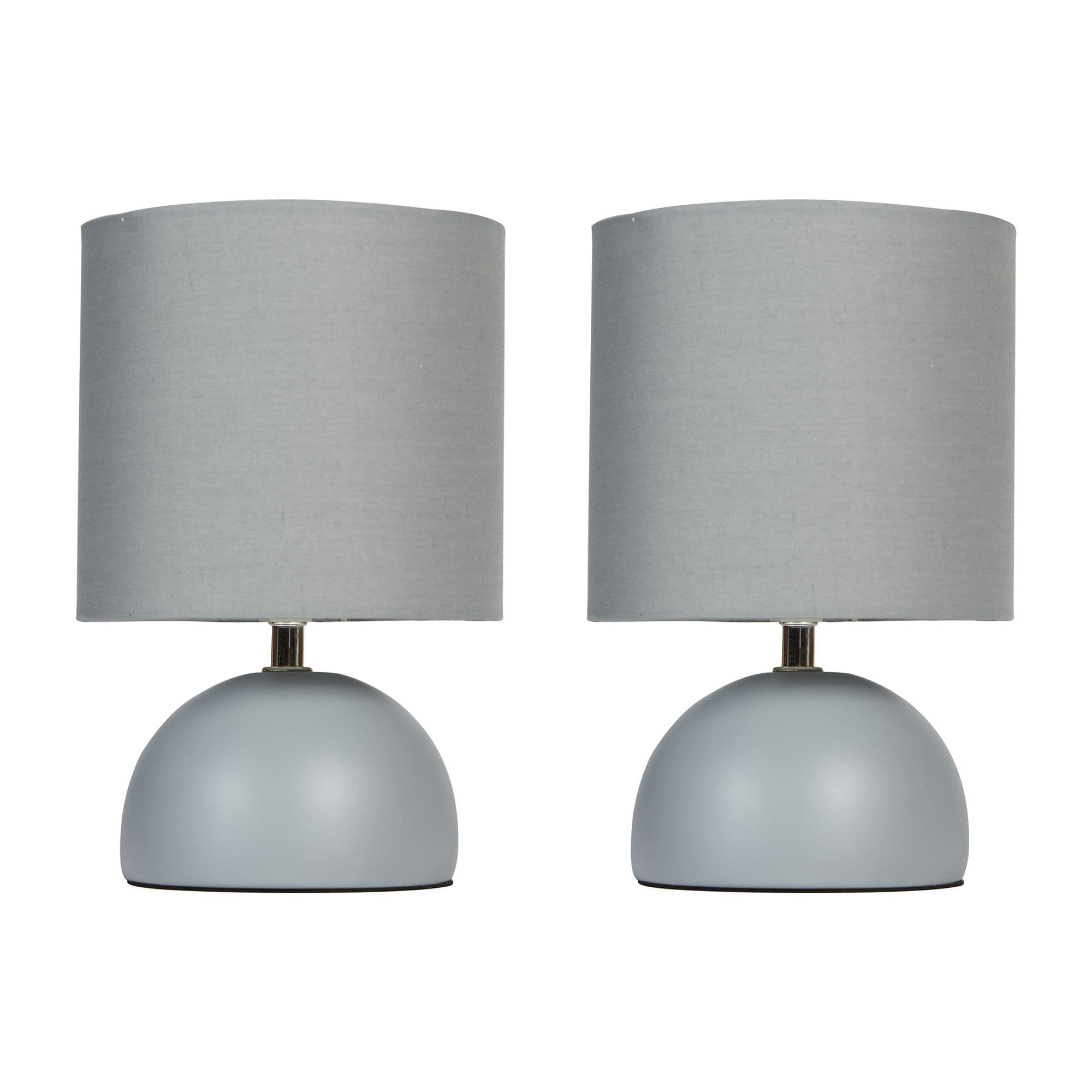 Set 2 Contemporary Ceramic Bedside Table Lamp Finish & Matching Shade Sideboard Nightstand Desk Light Lamp