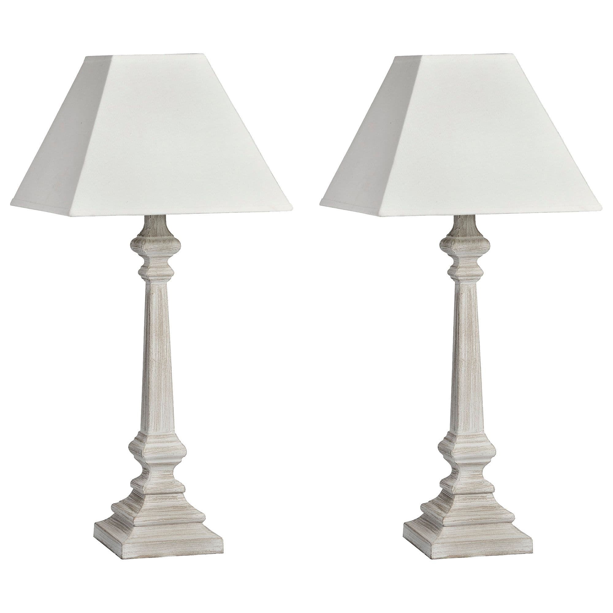 Set 2 French Style Table Lamp Brushed Wood Desk Lamp Linen Shade Bedside Table Nightstand Home Office Desk Light