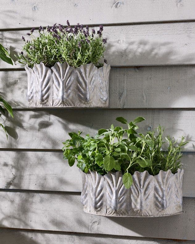 Set 2 Leaf Style Indoor Outdoor Flower Garden Planters