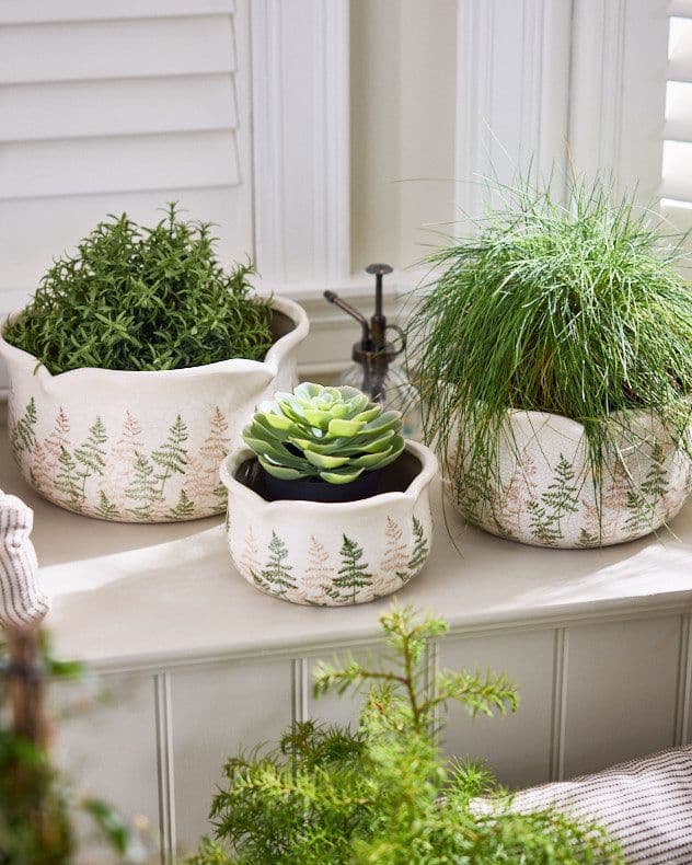 Set 3 Vintage Style Large Fern Pot Indoor Outdoor Flower Garden Planters