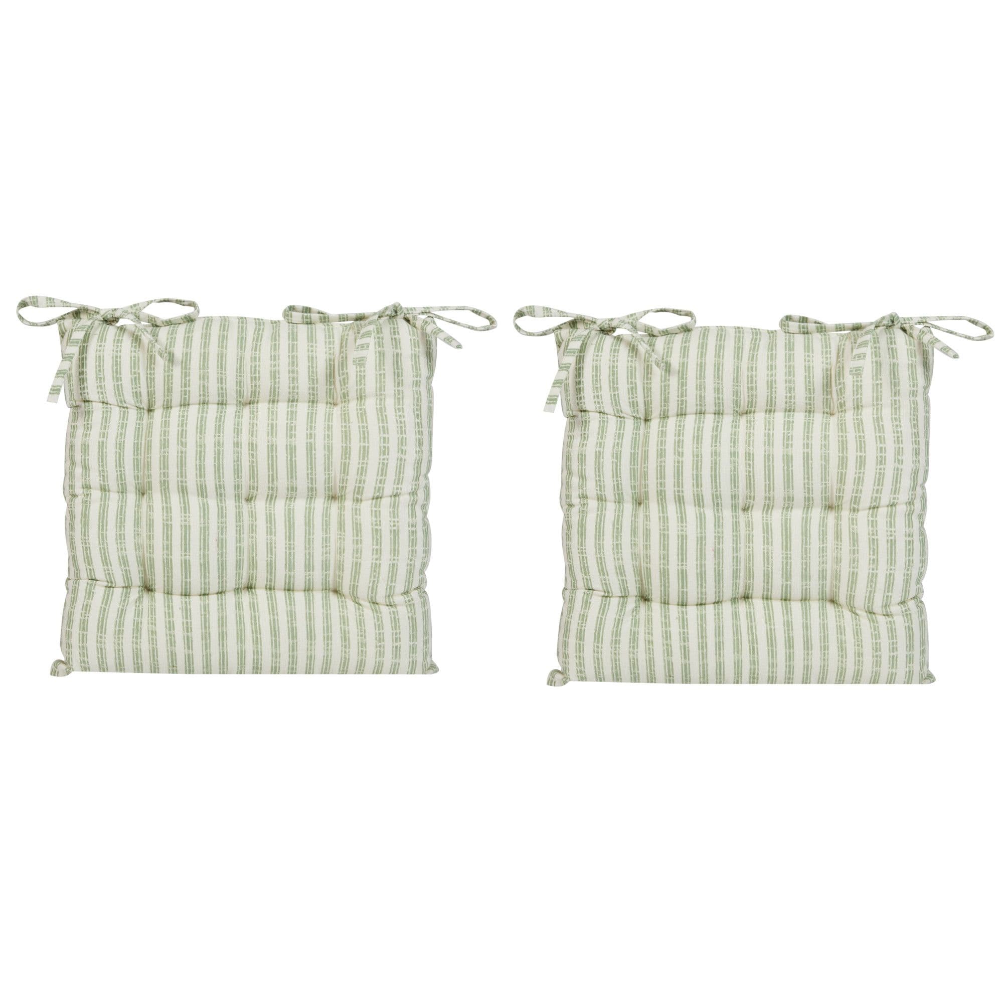 Set 2 Vintage Style Striped Indoor Ourdoor Garden Furniture Dining Chair Seat Pad