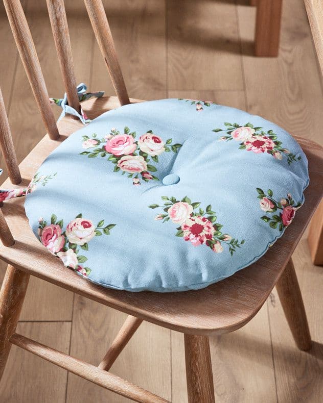 Vintage Rose Round Indoor Furniture Dining Chair Seat Pad