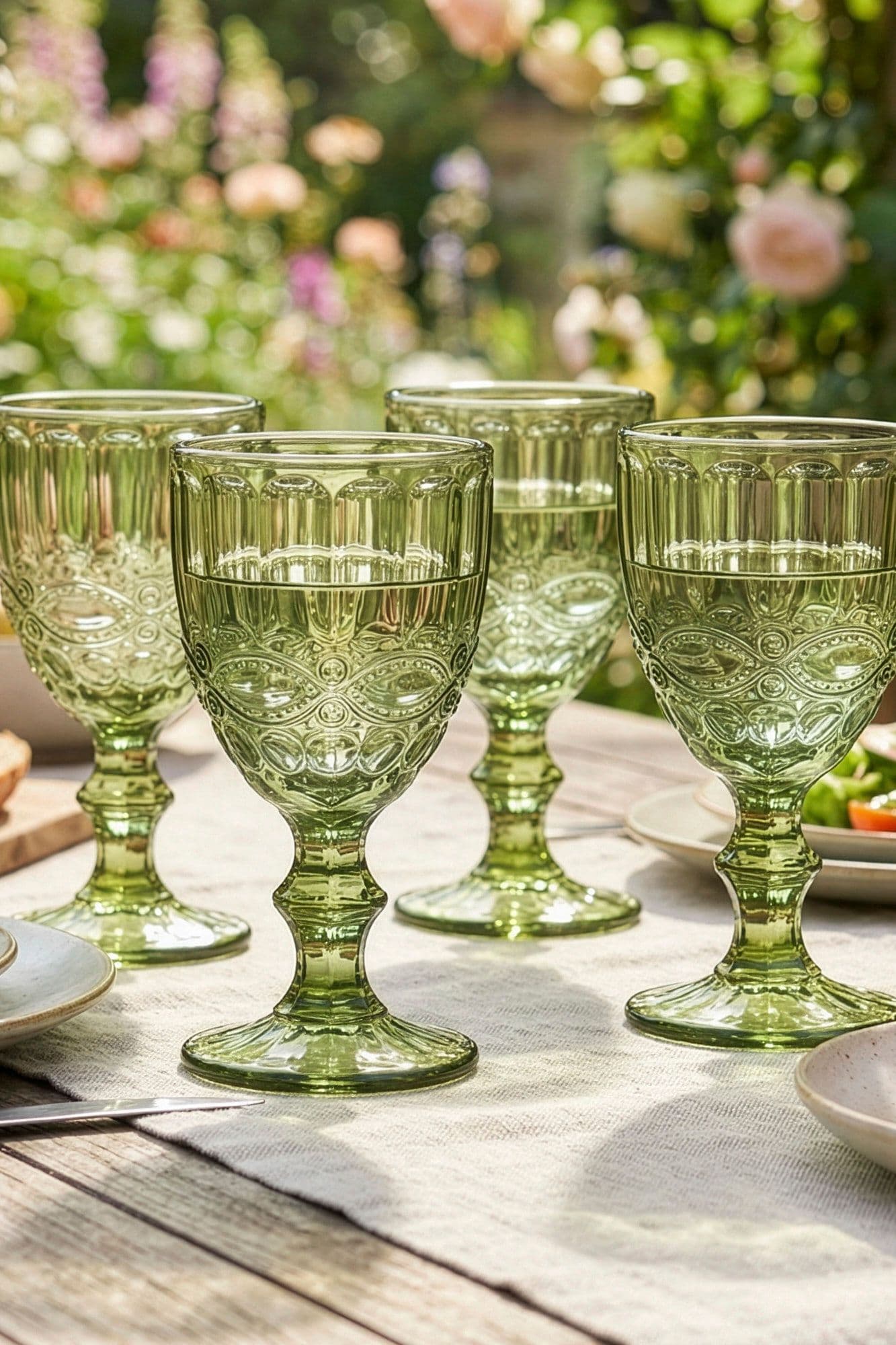 Set 4 Vintage Luxury Drinking Wine Glass Wine Goblets