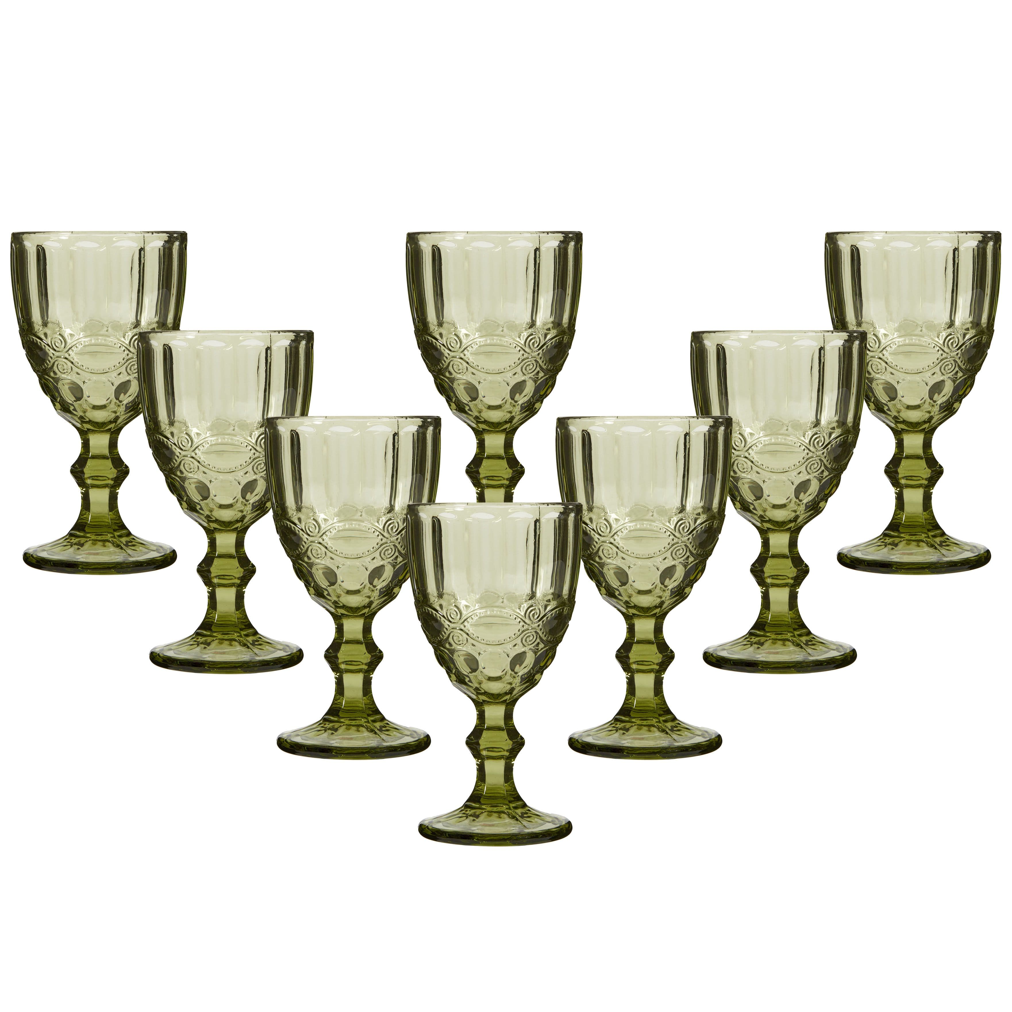 Set 8 Vintage Luxury Drinking Wine Glass Wine Goblets