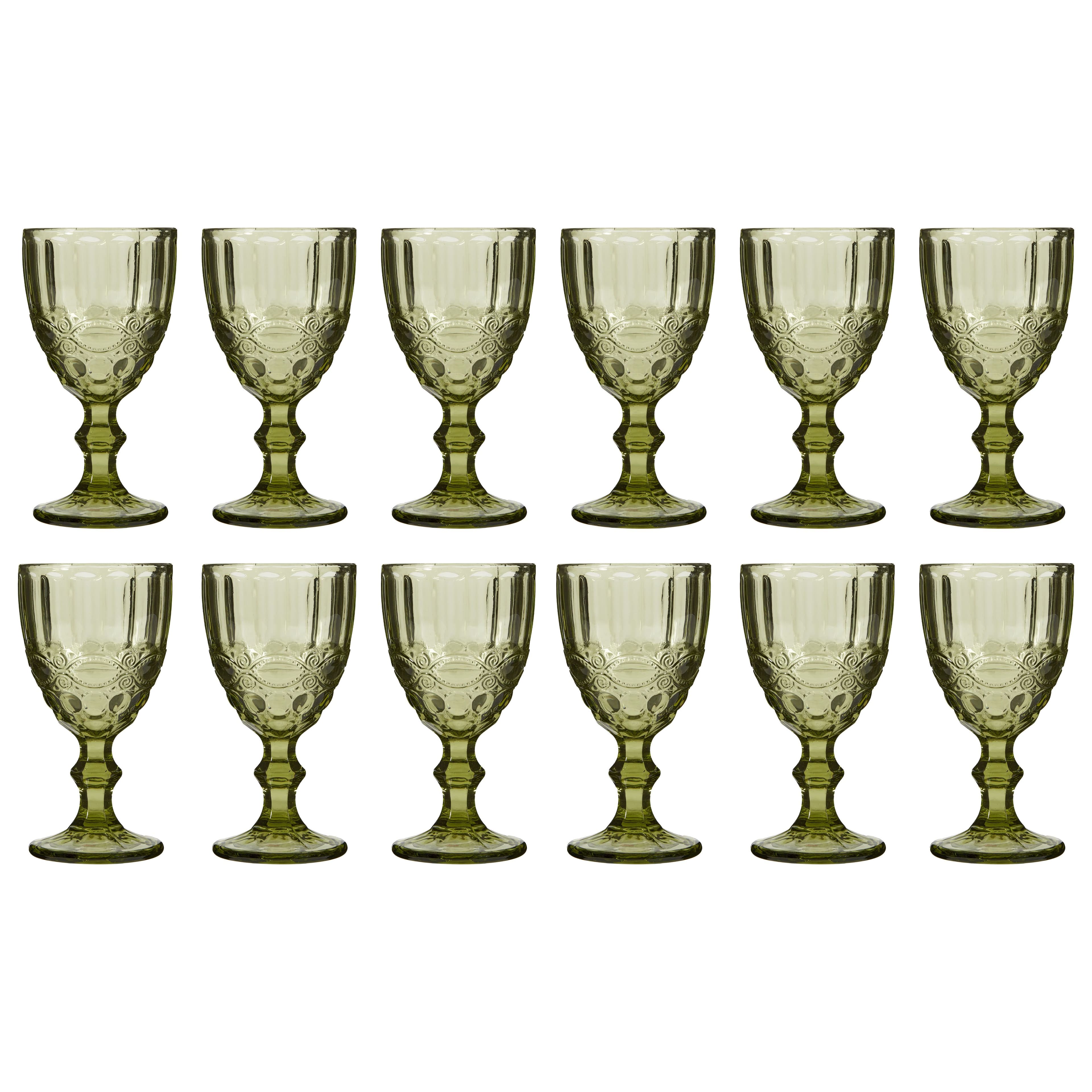 Set 12 Vintage Luxury Drinking Wine Glass Wine Goblets