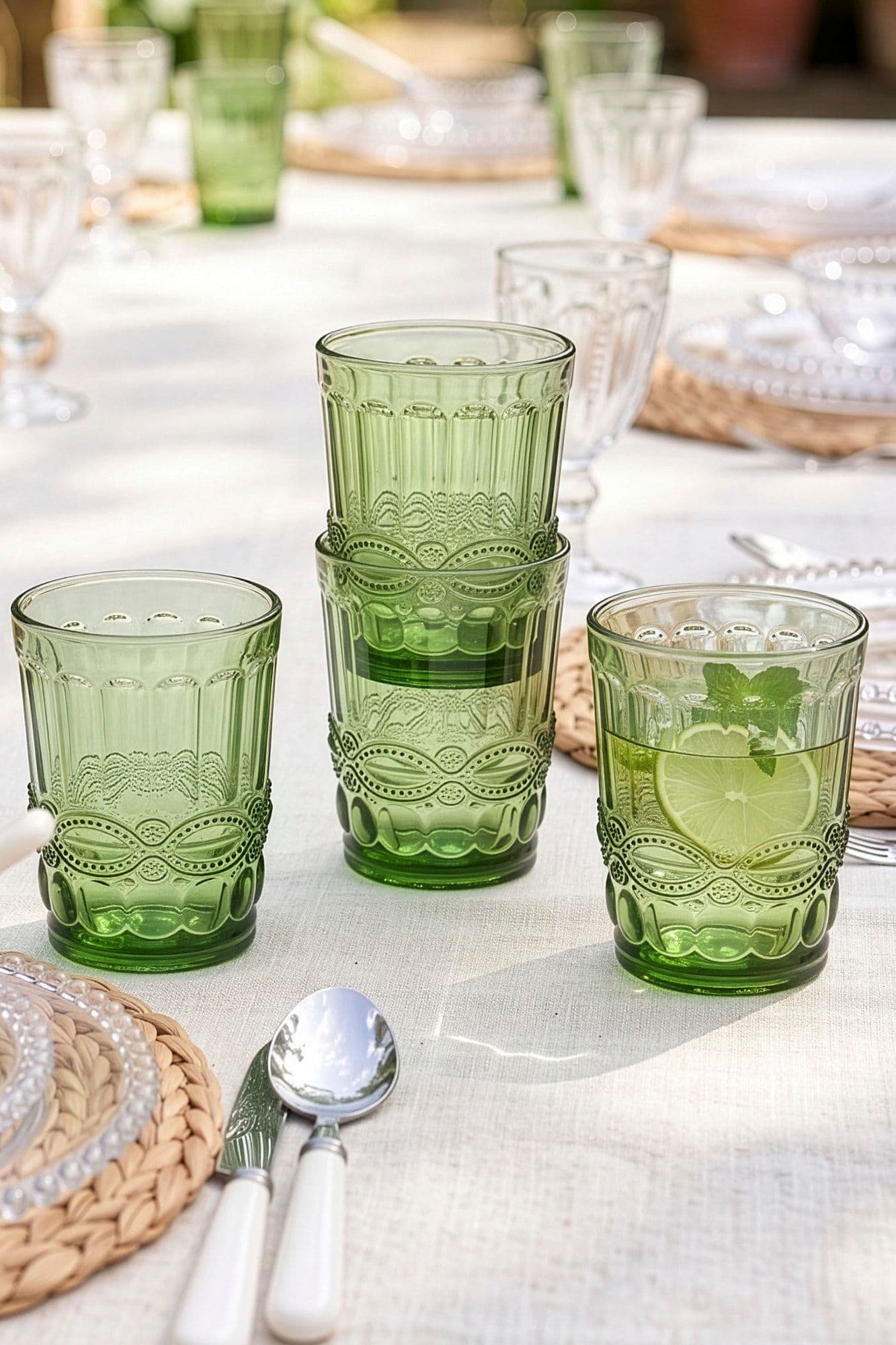 Set 4 Vintage Luxury Drinking Glass Whiskey Glass Tumblers