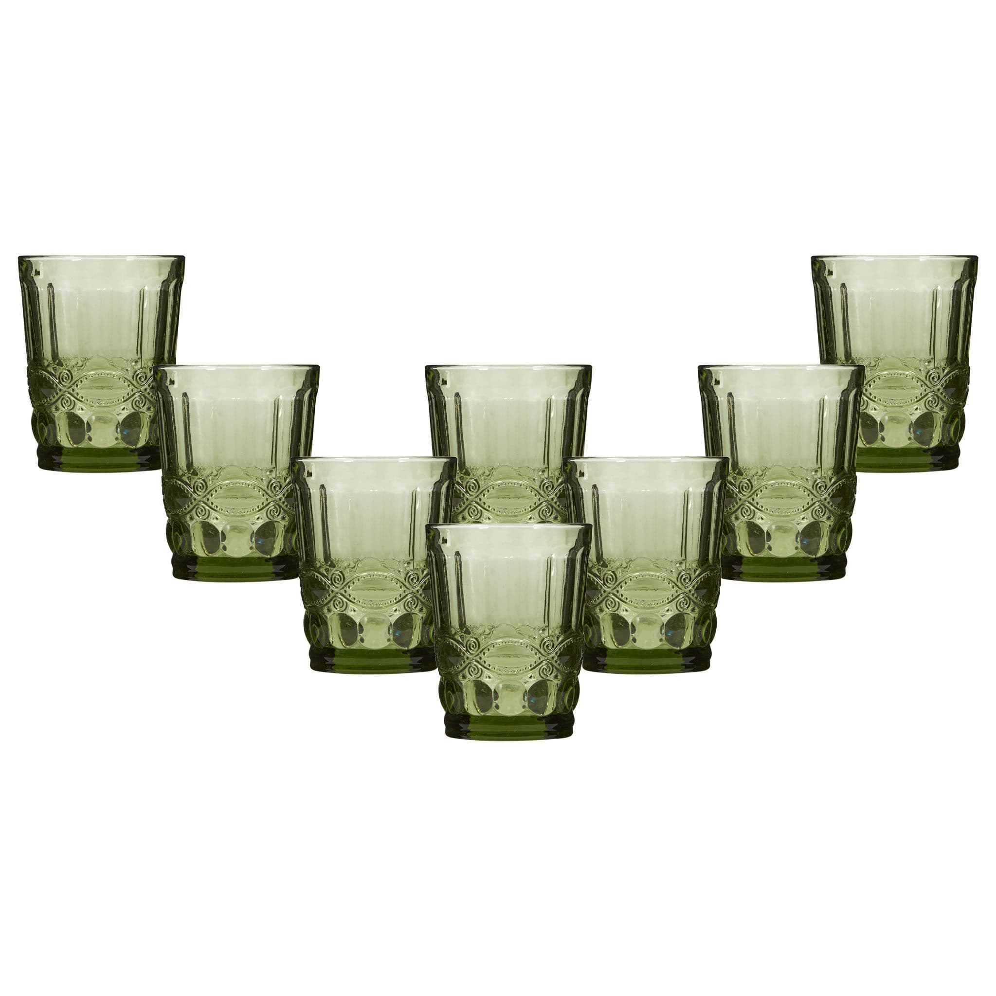 Set 8 Vintage Luxury Drinking Glass Whiskey Glass Tumblers