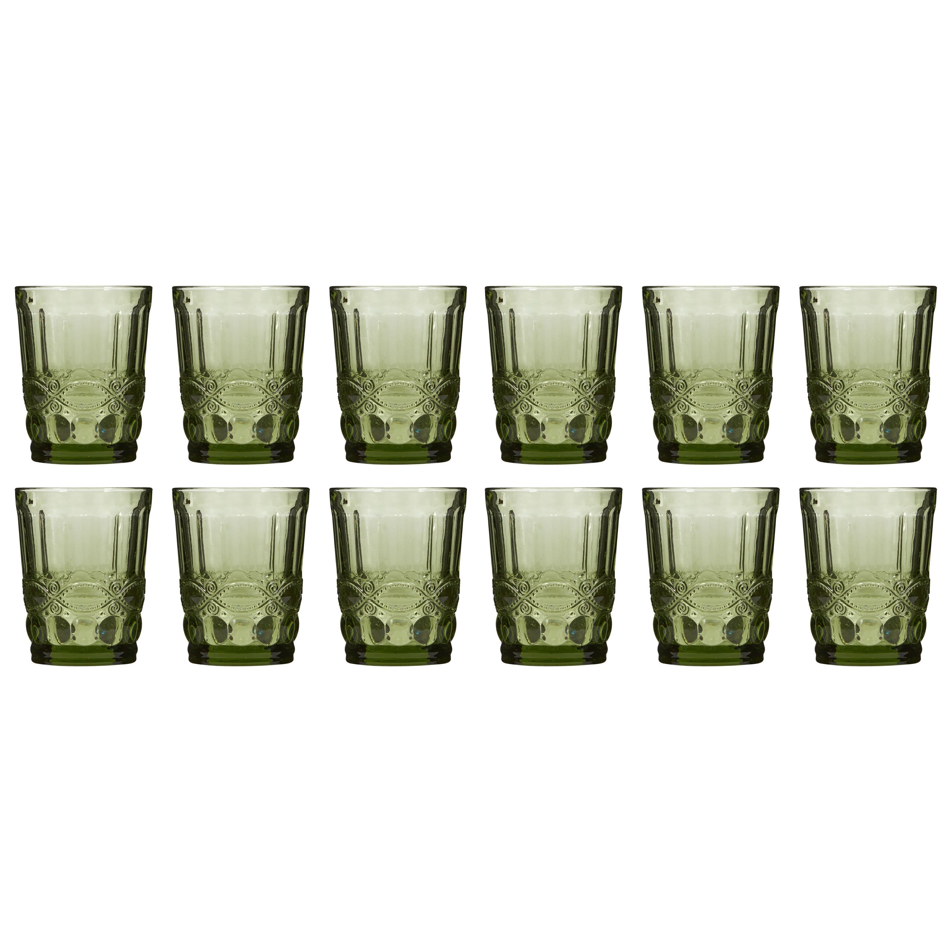 Set 12 Vintage Luxury Drinking Glass Whiskey Glass Tumblers