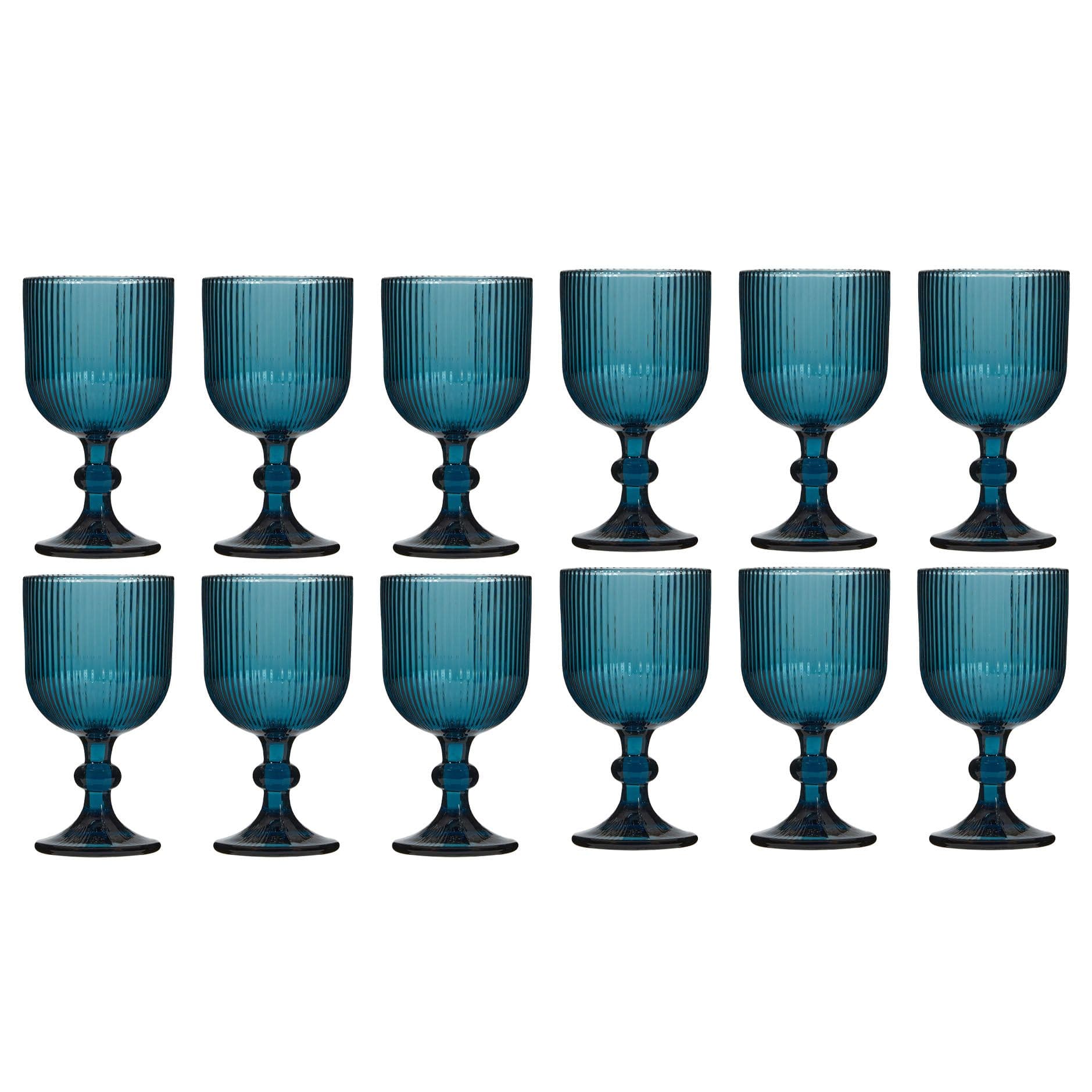 Set 12 Vintage Luxury Ribbed Drinking Wine Glass Wine Goblets
