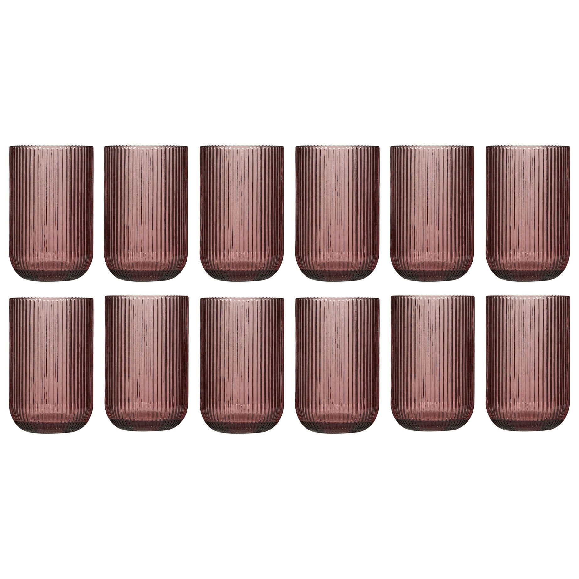 Set 12 Vintage Luxury Ribbed Tall Drinking Glass Whisky Glass Tumbers