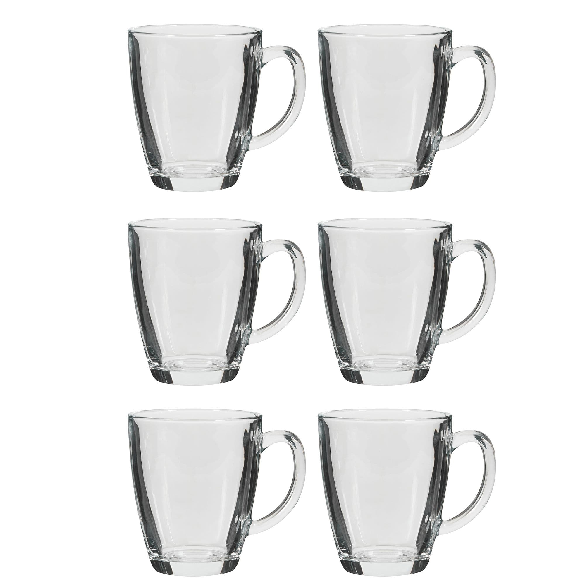 Set 6 Traditional Glass Coffee Mug Tea Cups