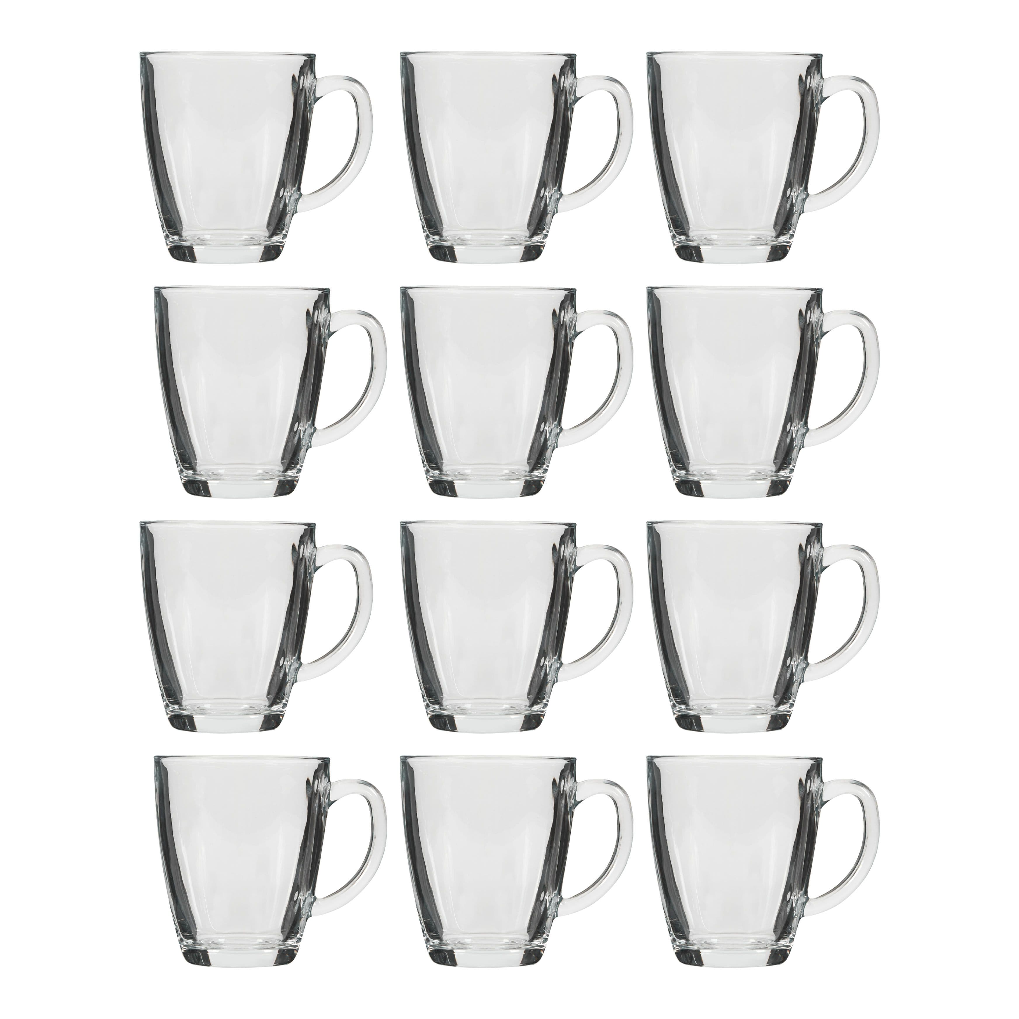 Set 12 Traditional Glass Coffee Mug Tea Cups