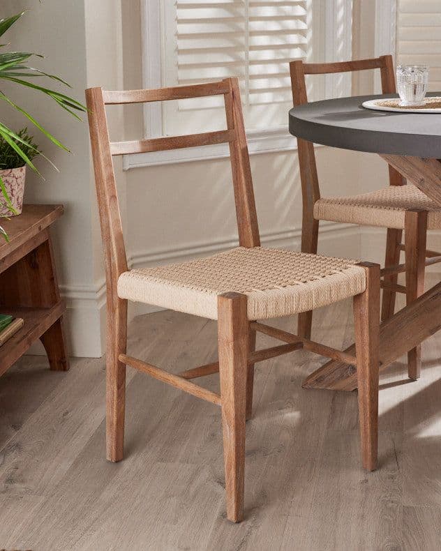 Set 2 Lyon Wicker Hallway Kitchen Furniture Dining Chair Seating Chairs