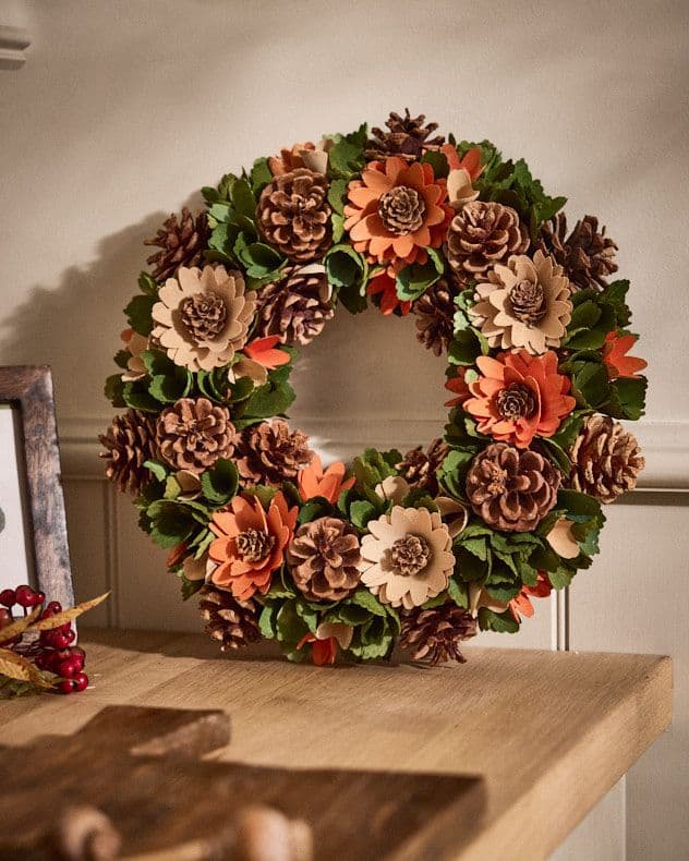 Eventide Floral Autumn Wreath Front Door Halloween Decorations Halloween Wreath 32cm