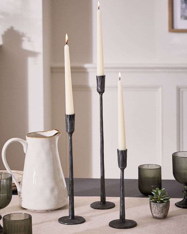Set 3 Antique Slim Candle Holder Table Centerpiece Candle Stick