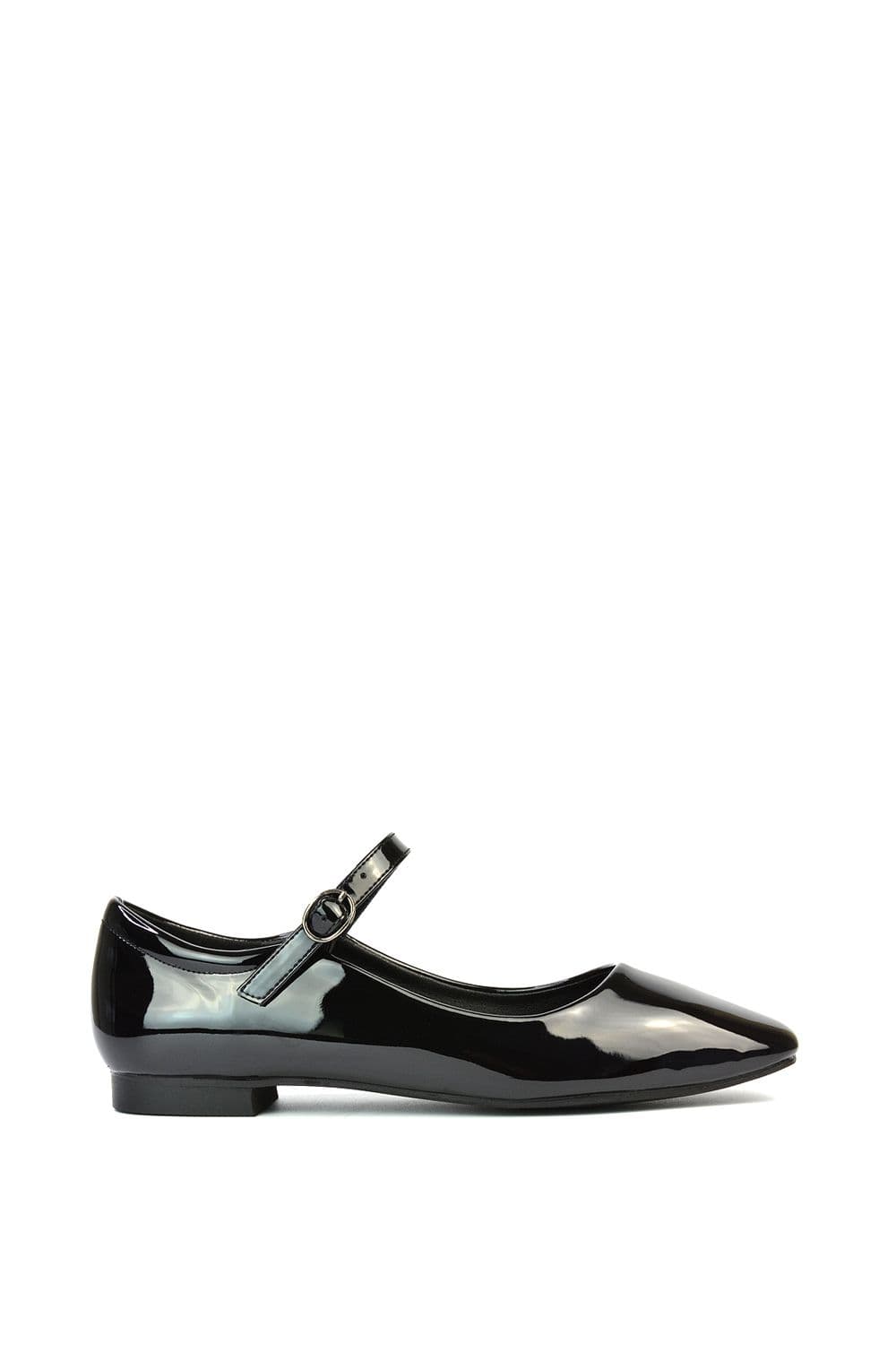 XY London Women's 'Allegra' Mary Jane Square Toe Ballet Shoes in True Black | Size: 5