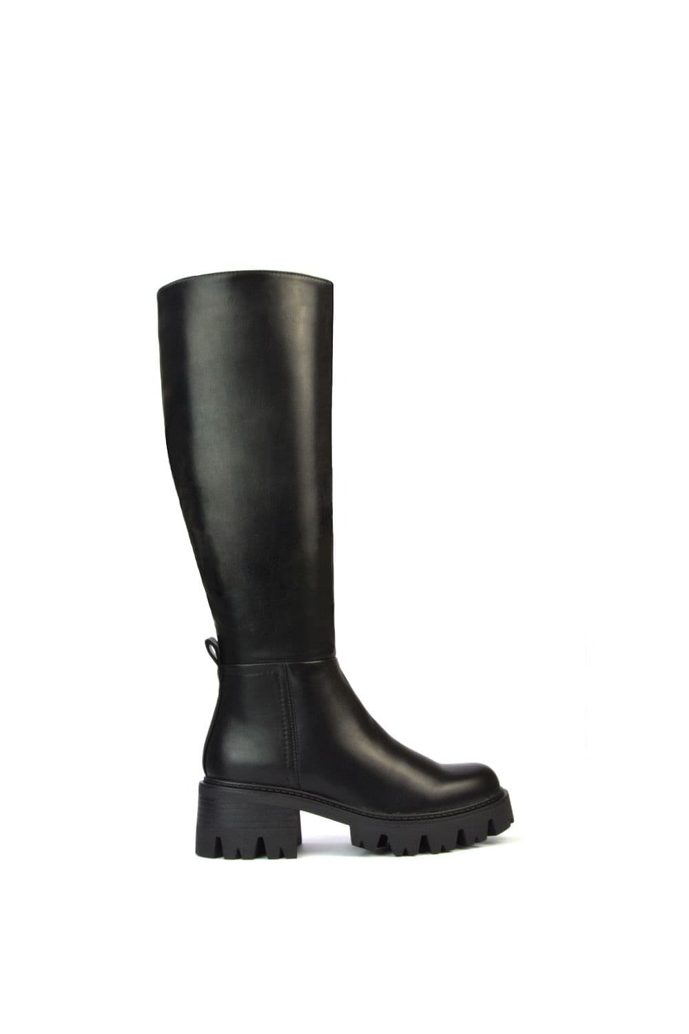 'Aubree' Chunky Platform Block Heel Knee High Biker Boots