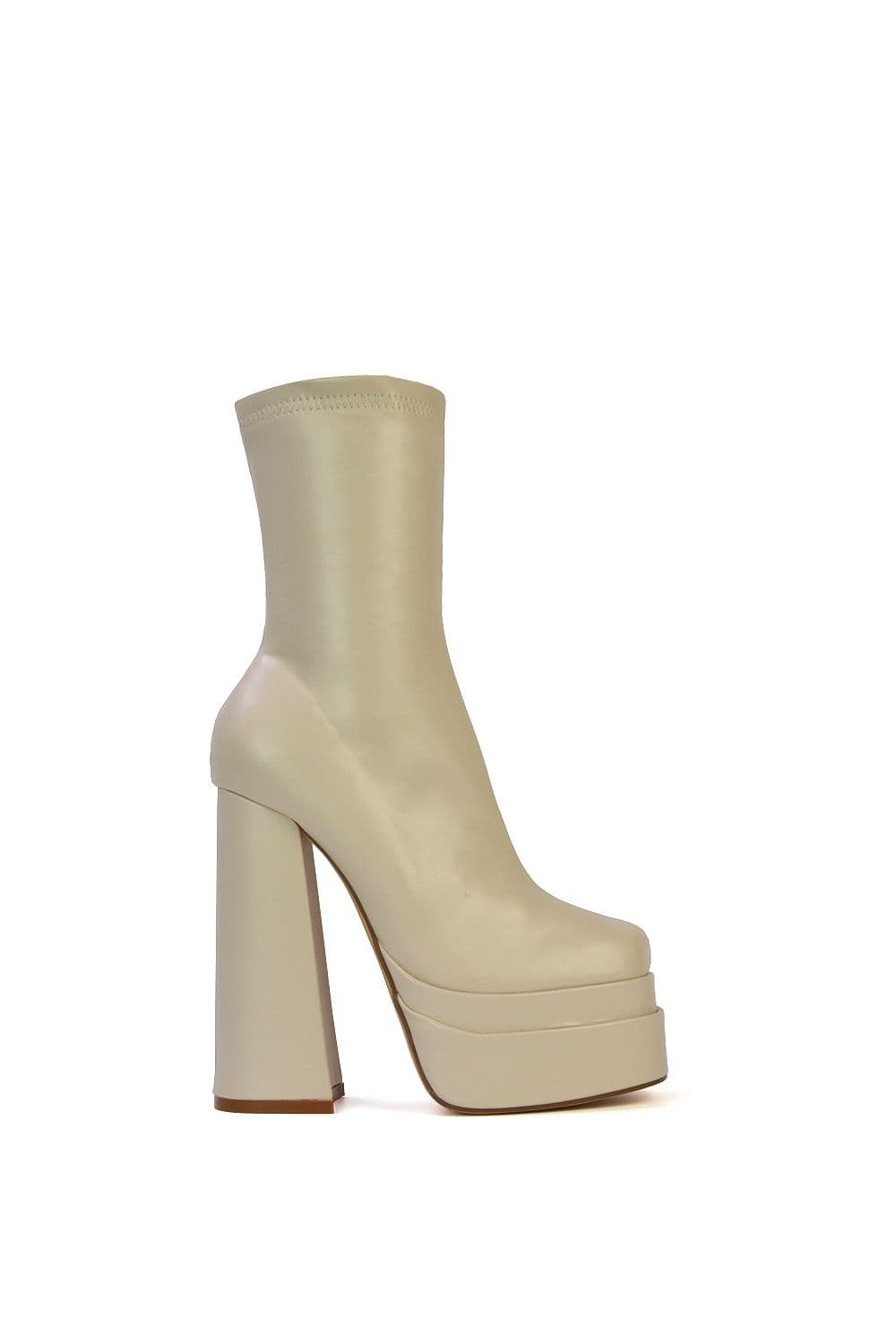 'Beckett' Super High Block Heel Platform Sock Ankle Boots