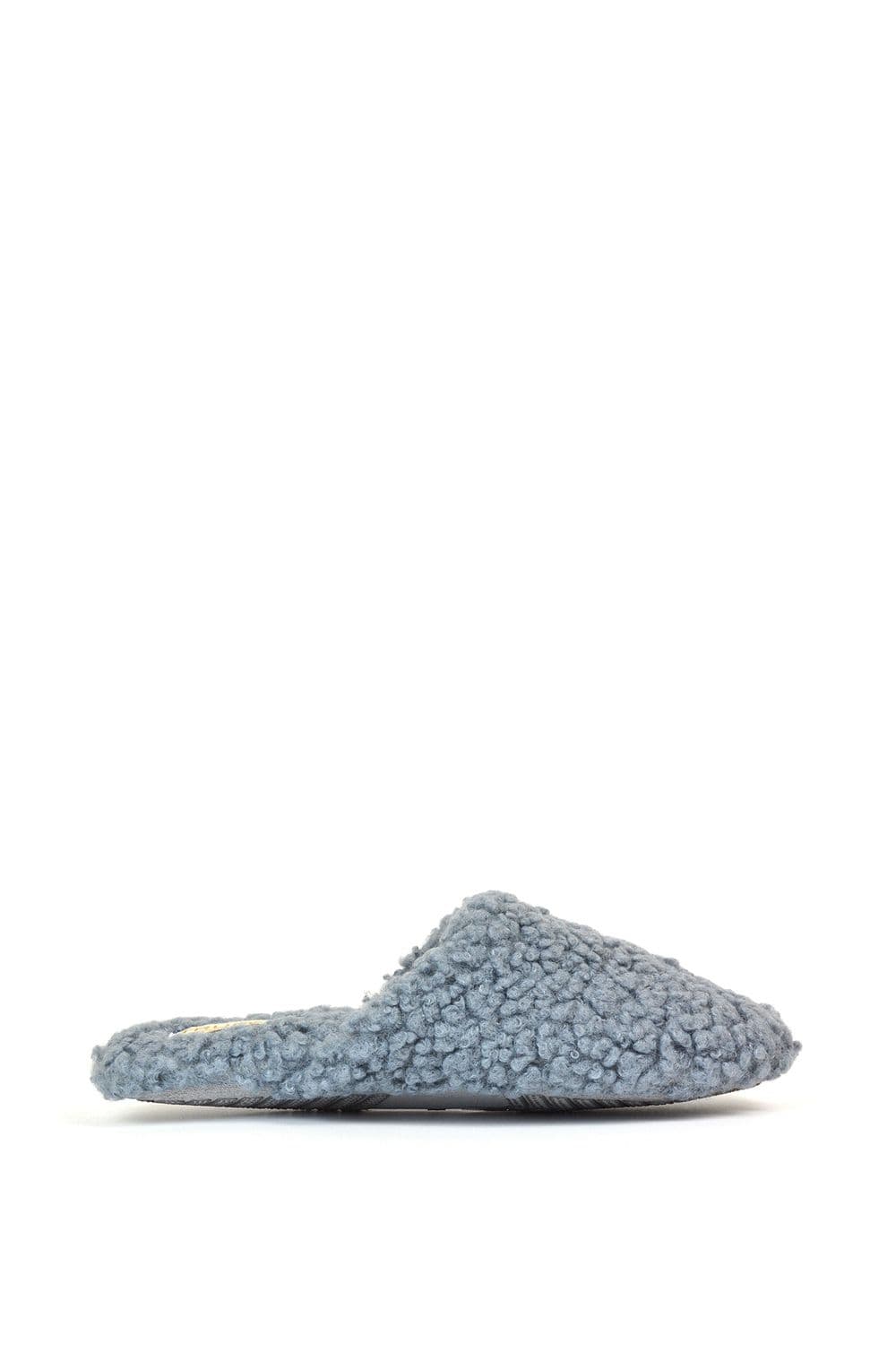 XY London Women's 'Jody' Cosy Slip On Closed Round Toe Mule Flat Slippers in Grey | Size: Small