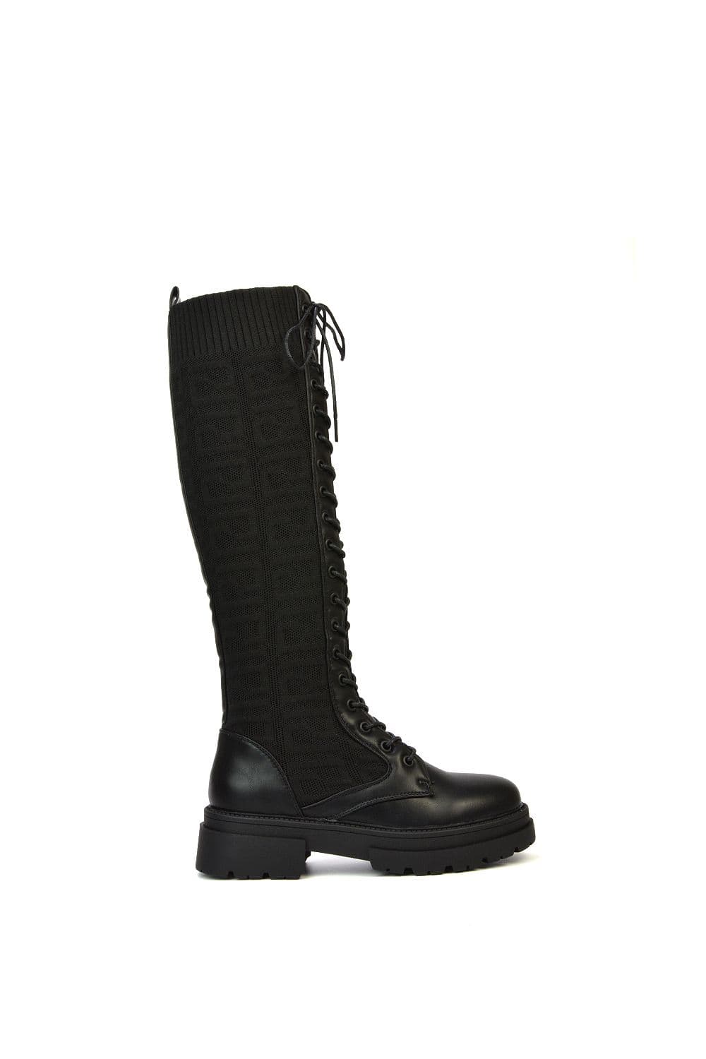 'Perry' Lace Up Knee High Sock Boots