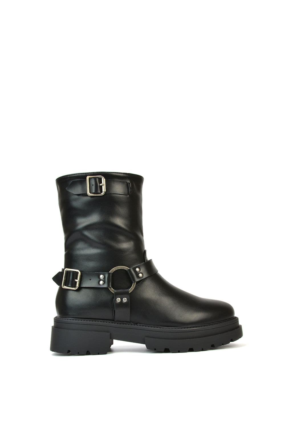 'Bronsen' Chunky Flat Biker Boots