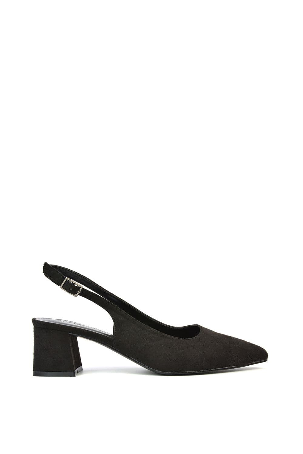 XY London Women's 'Lisa' Mid Stiletto Court Shoe Heels With A Pointed Toe in Jet Black | Size: 6