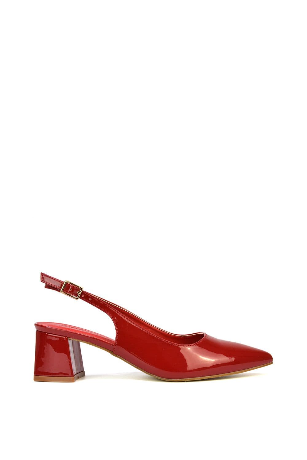 XY London Women's 'Lisa' Mid Stiletto Court Shoe Heels With A Pointed Toe in Red | Size: 6