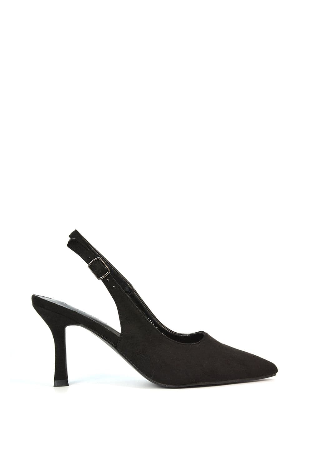 XY London Women's 'Valerie' Stiletto High Heel Closed Toe Slingback Court Shoes in Black | Size: 8