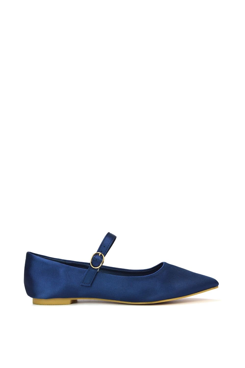 XY London Women's 'Aimee' Flat Mary Jane Ballerina Pumps in Navy | Size: 7