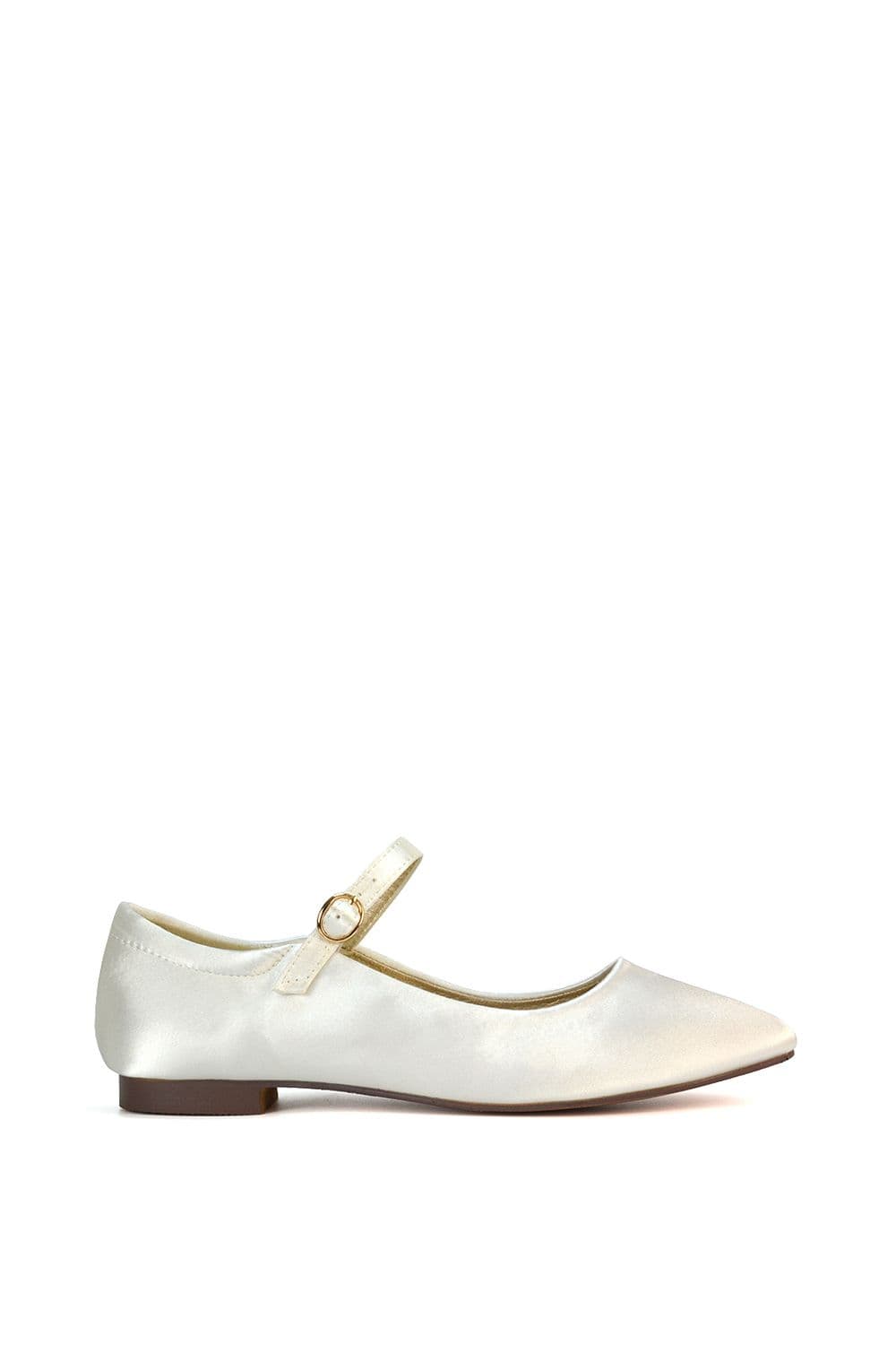 XY London Women's 'Allegra' Mary Jane Square Toe Ballet Shoes in Ivory | Size: 5