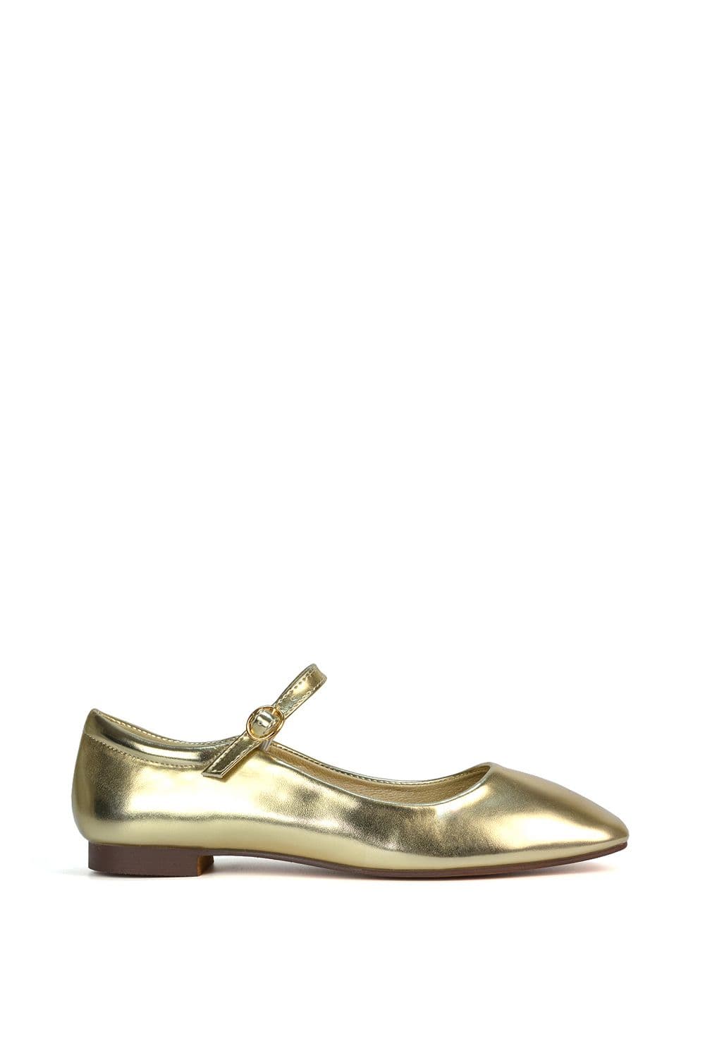 XY London Women's 'Allegra' Mary Jane Square Toe Ballet Shoes in Metallic Gold | Size: 4