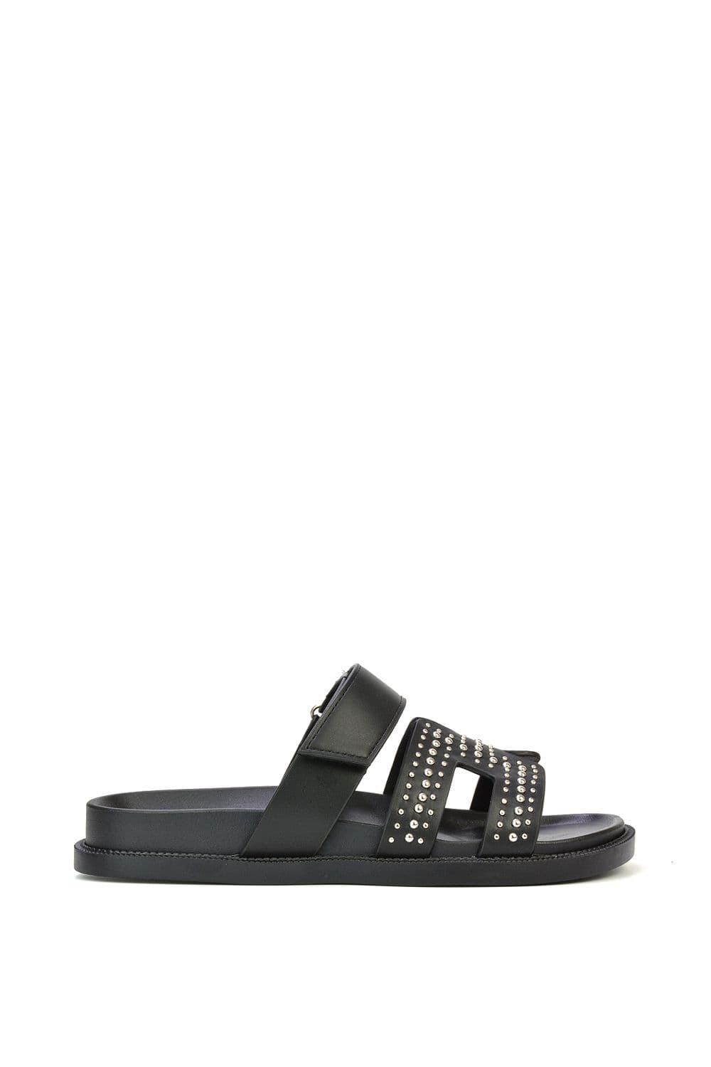 'Nicole' Studded Gladiator Strap Flat Slider Sandals