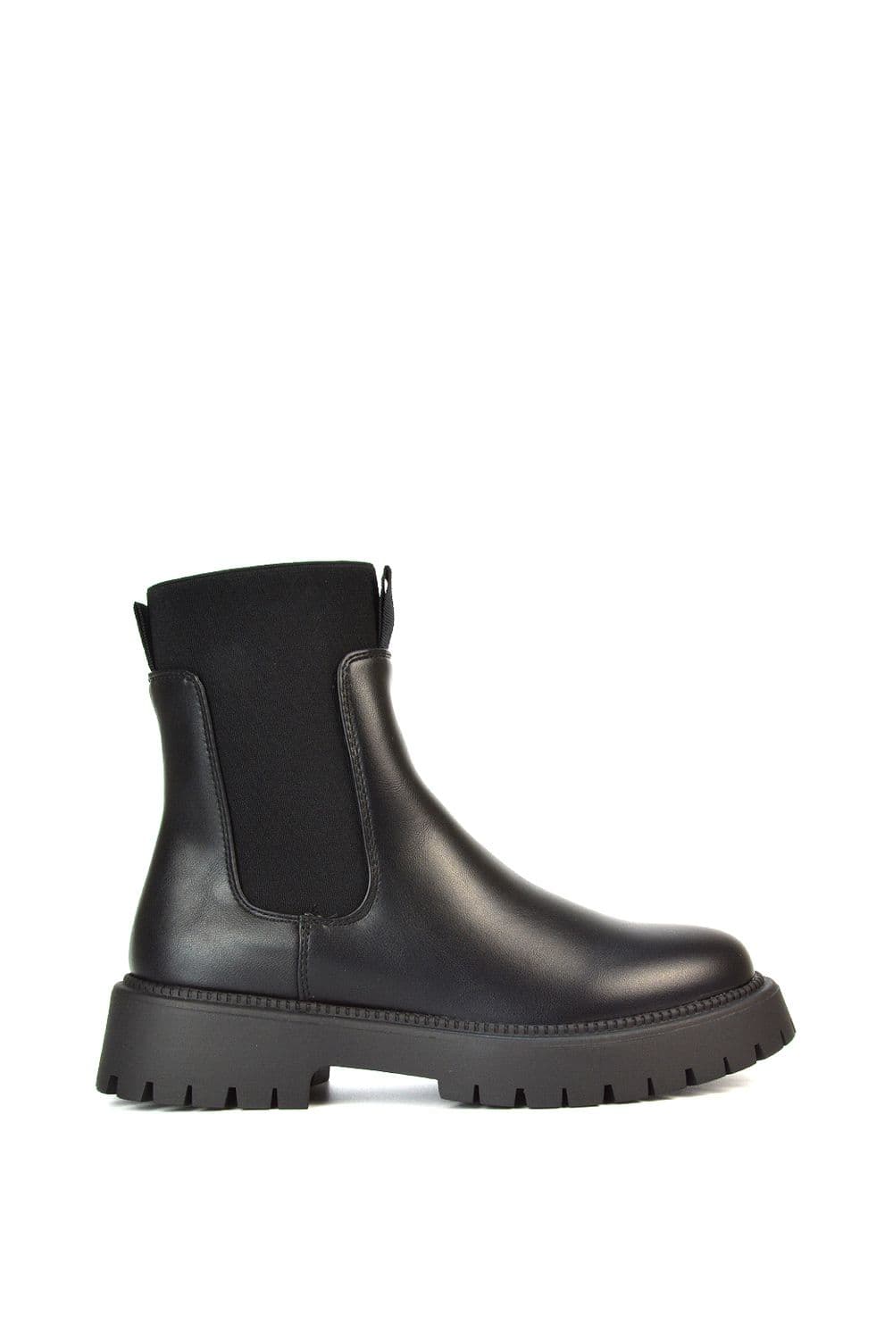 'Nova' Chunky Ankle Sock Biker Boots with Elastic Gusset