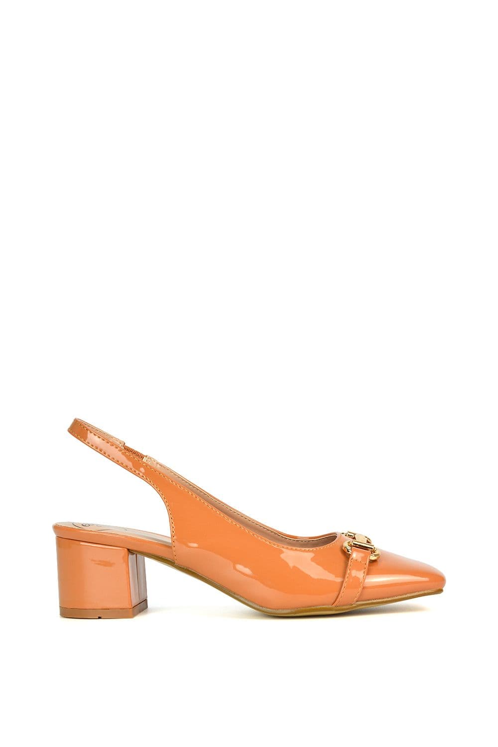 XY London Women's 'Lisa' Mid Stiletto Court Shoe Heels With A Pointed Toe in Pale Orange | Size: 5