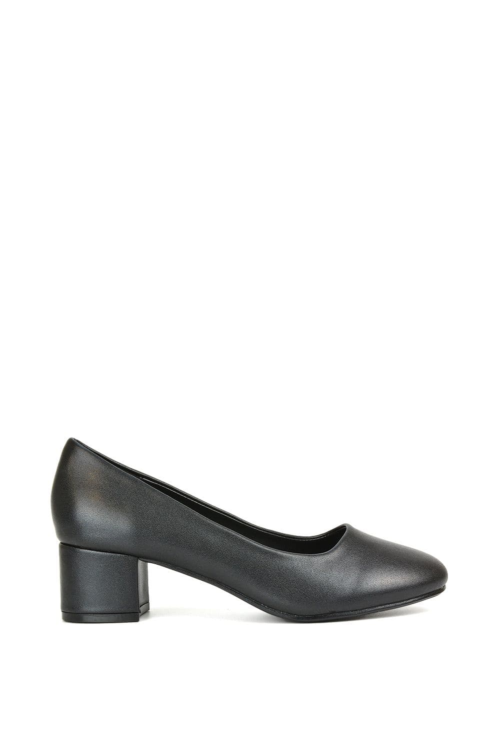 XY London Women's 'Liberty' Low Block Heel Court Shoes in Black | Size: 5