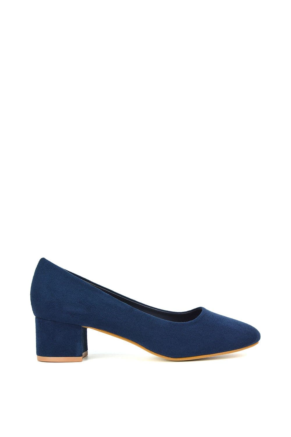 XY London Women's 'Liberty' Low Block Heel Court Shoes in Navy | Size: 7