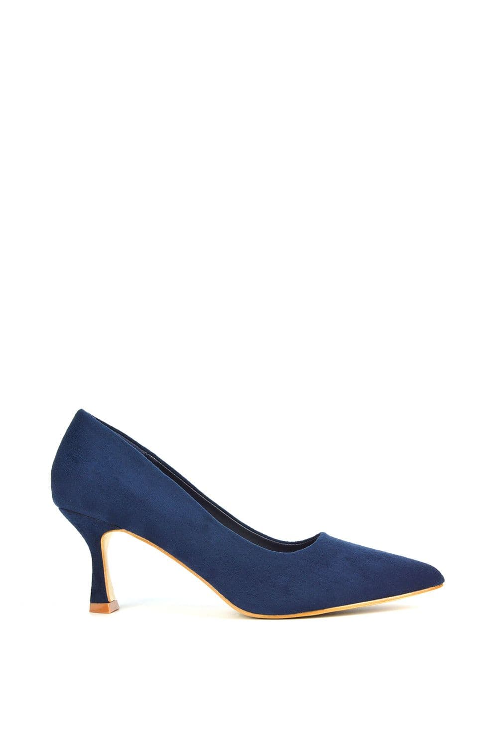 XY London Women's 'Lisa' Mid Stiletto Court Shoe Heels With A Pointed Toe in Navy | Size: 7