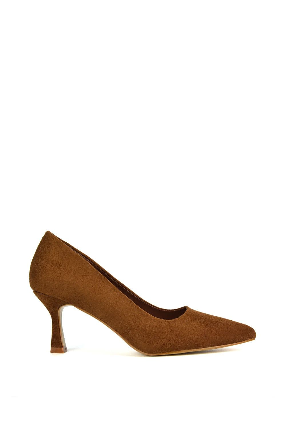 XY London Women's 'Lisa' Mid Stiletto Court Shoe Heels With A Pointed Toe in Brown | Size: 7
