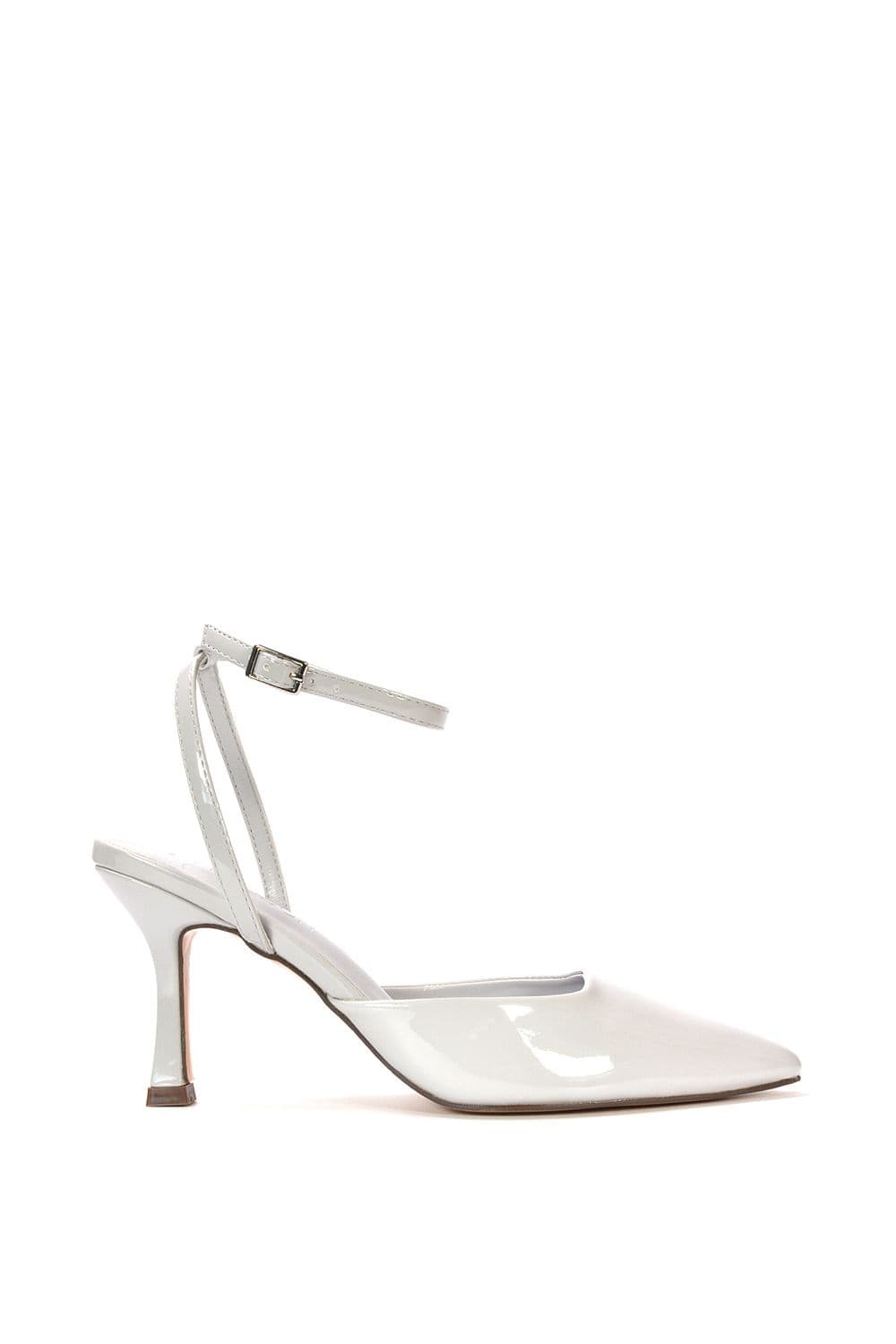 XY London Women's 'Kylie' Strappy Wedge Heel Sandals With Ankle Strap in Light Grey | Size: 8