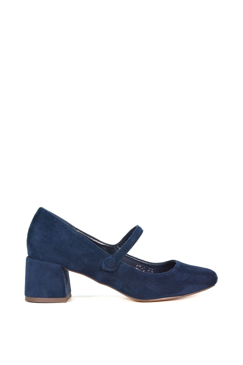 XY London Women's 'Leneka' Mary Jane Low Block Heel Court Shoes in Navy | Size: 4