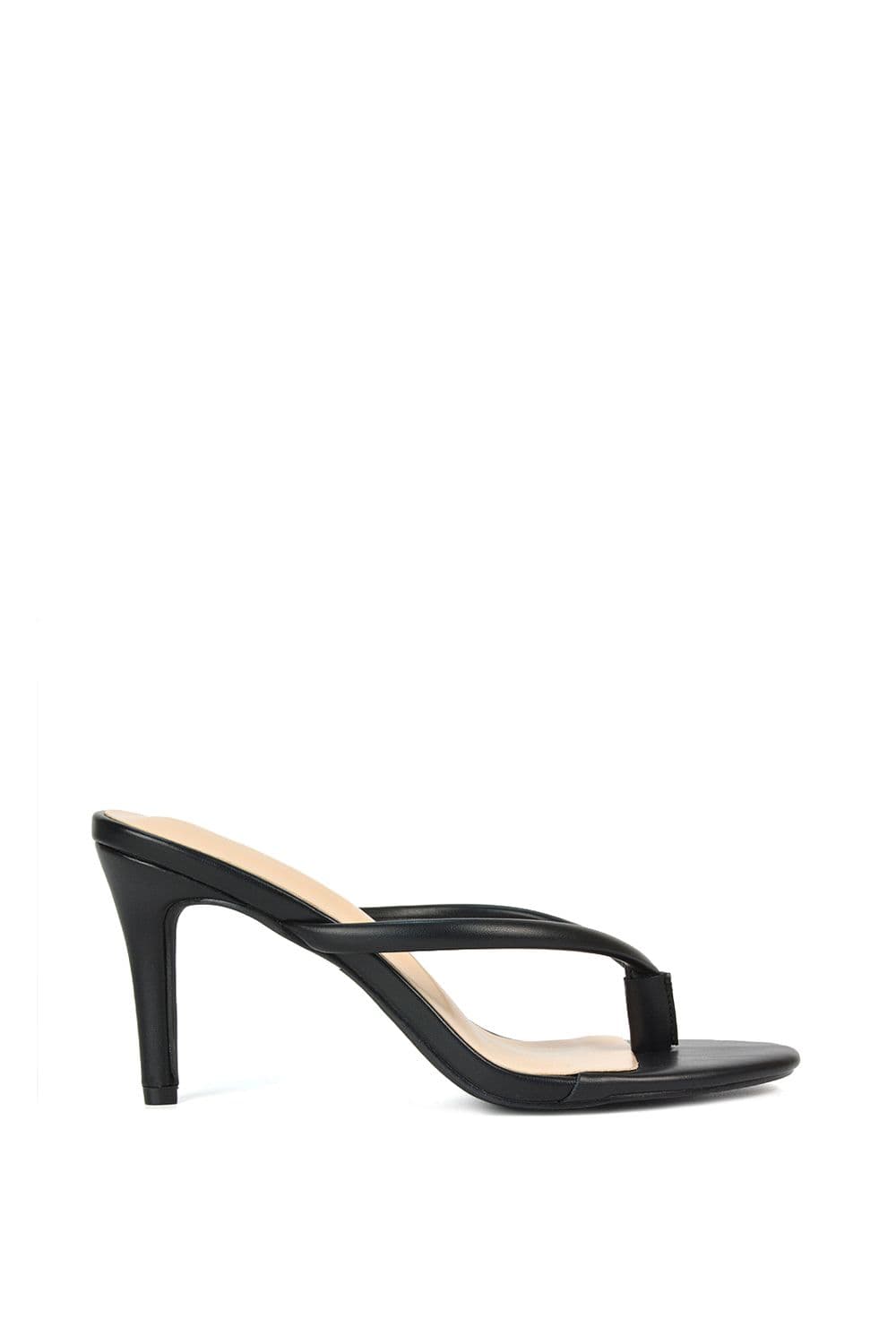 XY London Women's 'Briella' Strappy Sandals With High Block Heels in Black | Size: 5