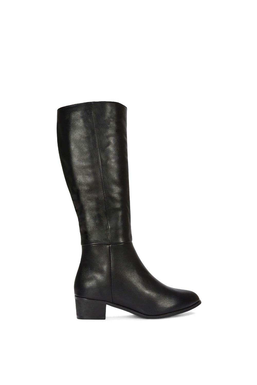 XY London Women's ‘Anne' Knee High Boots with Low Block Heel in Black | Size: 3