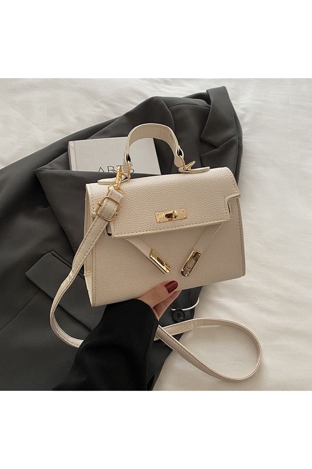 XY London 'Catherine' Women's Small Crossbody Shoulder Handbag in Beige