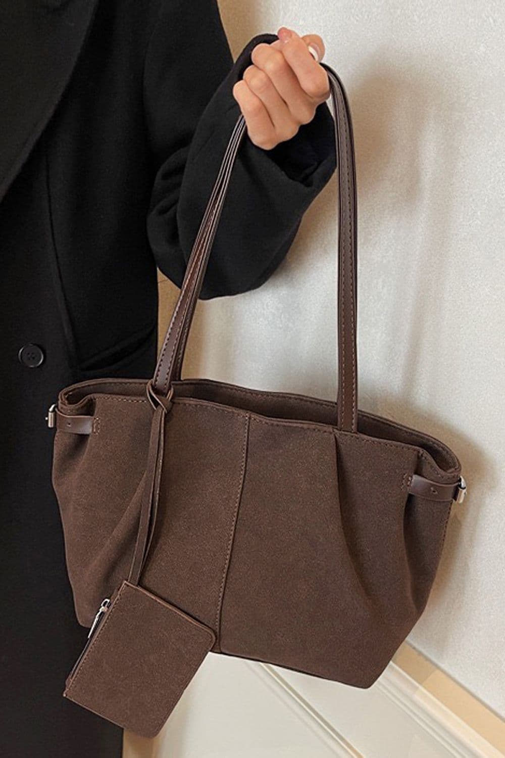 XY London Women's 'Destiny' Large Tote Bag with Matching Pouch Purse in Brown