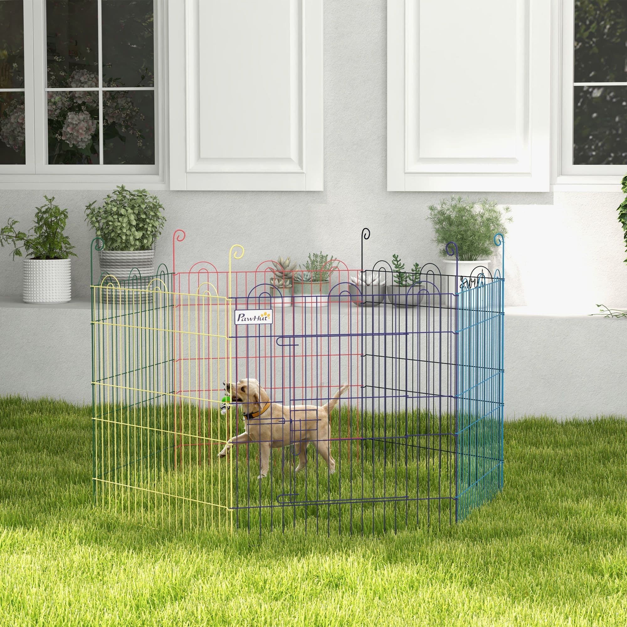 Pet Playpen Puppy Pen Crate Kennel Exercise Fence with Door